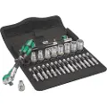 Wera 8100 Sa 7 Zyklop Metall-skralle-sett Med Gjennomgående Firkant