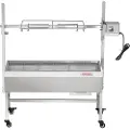 Vevor Upgrade Rotisserie Grill, 35 tommer 90 lbs kapasitet, BBQ hel gris lam geit kullgrill, elektrisk 42W motor rustfritt stål rotisserie stekeovn med låsbare hjul, for camping utendørs