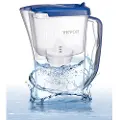 Vevor vannfilterkanne, 9 kopper, 5-trinns vannfilterdispenser, raskt filtreringssystem med filterbytteindikator, ingen BPA, varer i 3 måneder eller 40 gallon, reduserer kalk, bly, klor og lukt