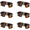 QAZQA Sett med 6 innfelte spotter mørk bronse GU10 70 mm vippbar 2-lys - Installa
