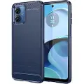 Mtp Products Motorola Moto G14 Børstet TPU Deksel - Karbonfiber - Blå
