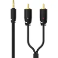 Sinox PRO mini jack til phono kabel. 2m. Sort