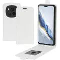 Mtp Products Honor Magic6 Pro Vertikalt Flip-Deksel med Kortlomme - Hvit