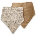 Nuuroo Villads muslin bib 2-pack - Mix leaf / Iced coffee