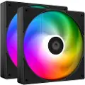 ID-Cooling AS-140-ARGB-K (2-pack) - Kabinettvifte - 140mm - Svart med RGB LED-lys - 25 dBA