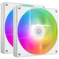 ID-Cooling AS-140-ARGB-W (2-pack) - Kabinettvifte - 140mm - Hvit med RGB-lys - 25 dBA