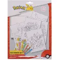 Euromic POKÉMON Colouring set with colouring sheets and 6 pre-sharpened colouring pencils packed in polybag with header card