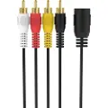 Sinox 5-pin DIN til 4 phono kabel. 0,2m. Sort