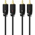 Sinox PRO Phono kabel. 2m. Sort