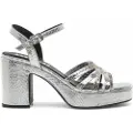 Mtng for woman. 59609 Britt silver sandals (39), 5 to 8 cm, Buckle, Casual