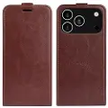 Mtp Products iPhone 17 Pro Vertikalt Flip-Deksel med Kortlomme - Brun