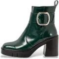 Art for woman. 1197911WS003_0G3 Leather ankle boots 1979 green (40), 8 to 10 cm, Zip, Casual