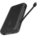 Belkin BoostCharge power bank - with integrated cable - 2 x USB-C USB - 30 Watt Nødlader - Svart - 20000 mAh