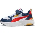 Puma Trinity Lite Sneakers Kids, Shoes, White/Fierce Red/Persian Blue, 28.5