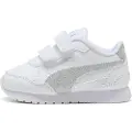 Puma ST Runner v4 Glitter Sneakers Kids, Shoes, White/Silver/Cool Light Gray, 22