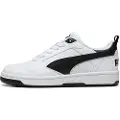 Puma Rebound V6 Lo Youth Sneakers, Shoes, White/Black/Black, 38.5