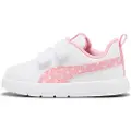 Puma Courtflex V3 Dotty Sneakers Toddlers, Shoes, White/Pinkscape/Silver Mist, 22