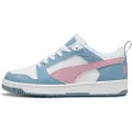 Puma Rebound V6 Lo Youth Sneakers, Shoes, White/Poised Pink/Cool Blue, 38
