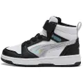 Puma Rebound V6 Mid Space Belle Sneakers Kids, Shoes, Black/Lilac Crush/White, 34.5