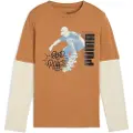 Puma MID90s Layered Longsleeve Youth, Shop, Melted Caramel, 11-12Y