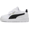 Puma Shuffle Downtown Low Sneakers Kids, Shoes, White/Black/Gold, 29
