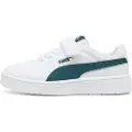 Puma Court Classic Clean Sneakers Kids, Shoes, White/Green Terrain, 34.5