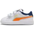 Puma Smash 3.0 Playdate Sneakers Toddlers, Shoes, White/Orange Glo, 25