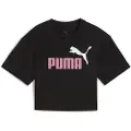 Puma Essentials 2 Colour No. 1 PUMA Logo Short Length Tee Youth, Age, Black/Poised Pink, 13-14Y