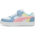 Puma Caven 2.0 Block Sneakers Kids, Shoes, White/Pinkscape/Cool Blue, 29