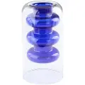 Jotex TILO BLUE glassvase høyde 15 cm