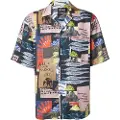 Scotch & Soda Relaxed Fit Tencel All Over Printed Kortarmet Skjorte