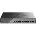 D-Link Switch 8G 2SFP PoE++ 130W 8x10/100/1000 2xSFP vifteløs