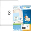 Herma Premium - Papir - matt - permanent selv-adhesiv - hvit - 105 x 70 mm 800 etikett(er) (100 ark x 8) laminerte etiketter