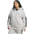 Adidas Essentials 3 Stripes Fleece Plus Genser Med Hel Glidelås