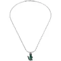 Lacoste for man. 2040228 Green link necklace (OSFA), Silver, Casual, Stainless steel