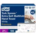 Tork Håndklædeark Tork H2 Xpress Premium Extra Soft Multifold hvid - (21 pakker x 100 stk.)