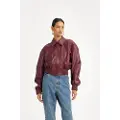 ROTATE for woman. 1142432734 Bomber jacket Piping burgundy (36), Casual, Recycled Polister, Sustainable