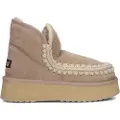 Mou for woman. MU.FW681000A Leather ankle boots Mini Eskimo Platform brown (39), Flat, None, Casual