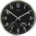 Unilux WETTY, Vegg, Quartz clock, Rund, Grå, Rustfritt stål, Glass