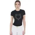 Equestro Pink Diamond Logo Cotton Kortarmet T-skjorte