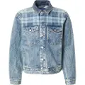 Scotch & Soda Contrast Check Panelling Denimjakke