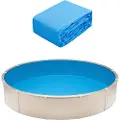 Vevor bassengforing, 18 fot rund bassengforing, standard mål, langvarig vinylbassengforing, overlappende stil, erstatning for foring for 52 tommer vegghøyde over bakken svømmebasseng, ensfarget