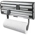 Leifheit 25793, Veggmontert tørkepapirholder, Sort, Rustfritt stål, Rustfritt stål, 28 cm, Rektangel, Plastfolie