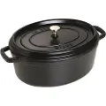 Staub 40509-322-0, 6,7 l, Sort, Støpejern, Emalje, Frankrike, 33 cm