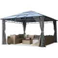 TOOLPORT 4x4 m paviljong, inkl. 4 sidepaneler loft grey