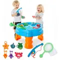 Vevor vannbord for småbarn, sensorisk aktivitetsbord for barn, Fish 'n Splash vannlekesett med 9 deler tilbehør, sommerlig vannaktivitetsbord med fiskespillsett for gutter og jenter fra 3 år