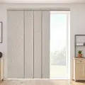 Vevor Panelgardiner, Uttrekkbar skinne fra 116 cm til 218 cm B, Trimbare panelgardiner opptil 243 cm H, Vertikale mørkleggingspanelgardiner for skyvedører, terrassedører, Romdeler, Vinduer, Brun