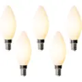 LUEDD Sett med 5 E14 dimbare LED-pærer B35 Opal 4W 400 lm 2200K