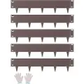 Vevor stålkantlist, 5-pakninger 91 x 13 cm rustbestandig metallkantlist, bøyelig hagekantlist, kraftig plenkantlist, enkel å installere, gangstideler for blomsterbed, brun