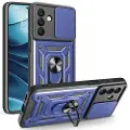 Mtp Products Samsung Galaxy A26 Hybrid-deksel med Roterende Ring med Kameraskjold - Blå